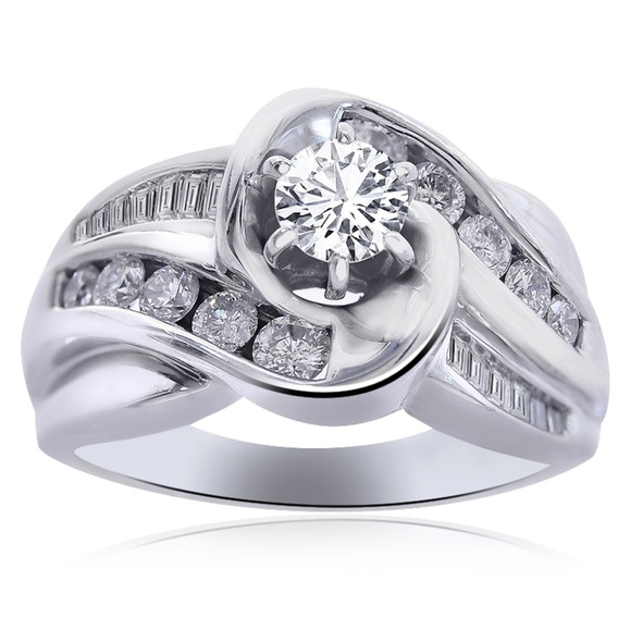0.70 Carat F-I1 Natural Diamond Engagement Ring - Picture 1 of 5